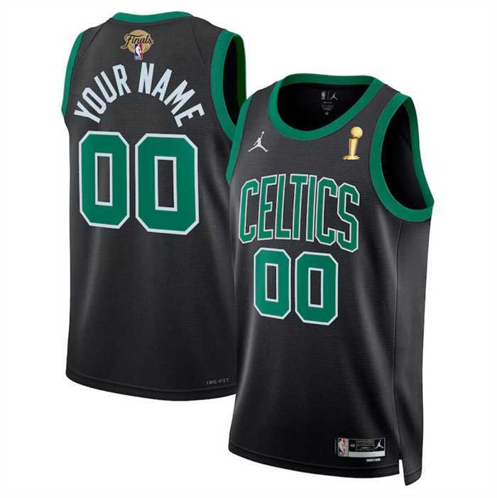 Mens Boston Celtics Active Player Custom Black 2024 Finals Champions Statement Edition Stitched Basketball Jersey